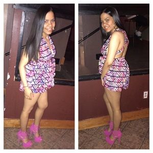 Colorful Tie Up Romper - Size S